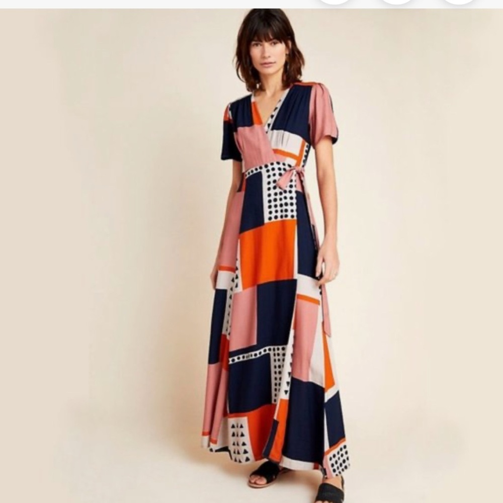 Anthropologie The Odell’s Melina wrap maxi dress